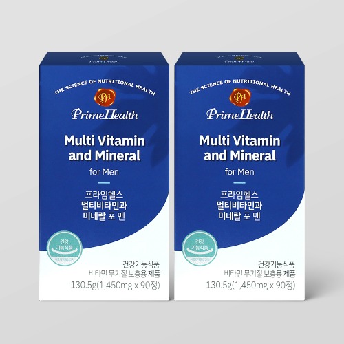 [마더네스트] 프라임헬스 멀티비타민과 미네랄 포맨 90정 2박스 (6개월분)