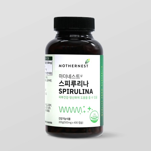 [유통기한24.06.15][마더네스트샵] 스피루리나 대용량 500mg 400캡슐 (4개월분) 피부건강 항산화