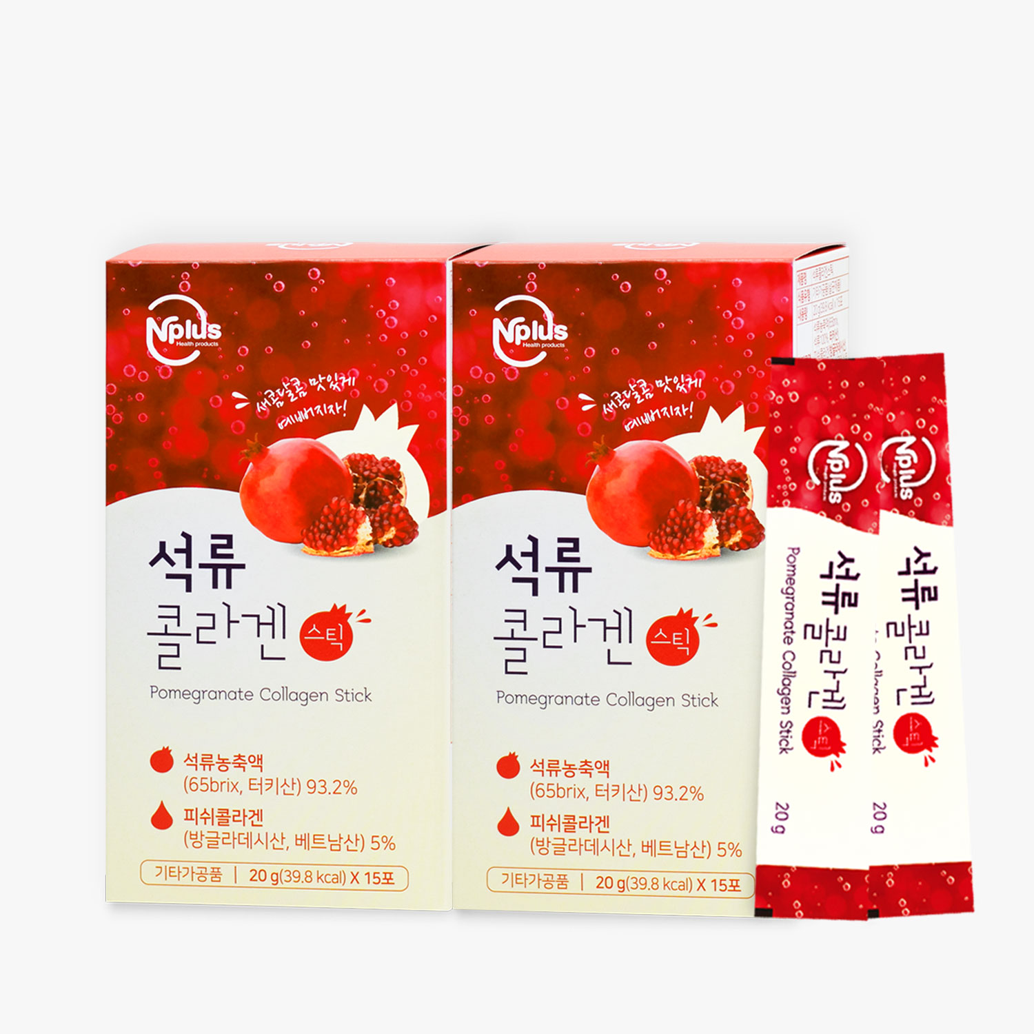 [마더네스트] 엔플러스 석류 콜라겐 스틱 15포 2박스 (1개월분)