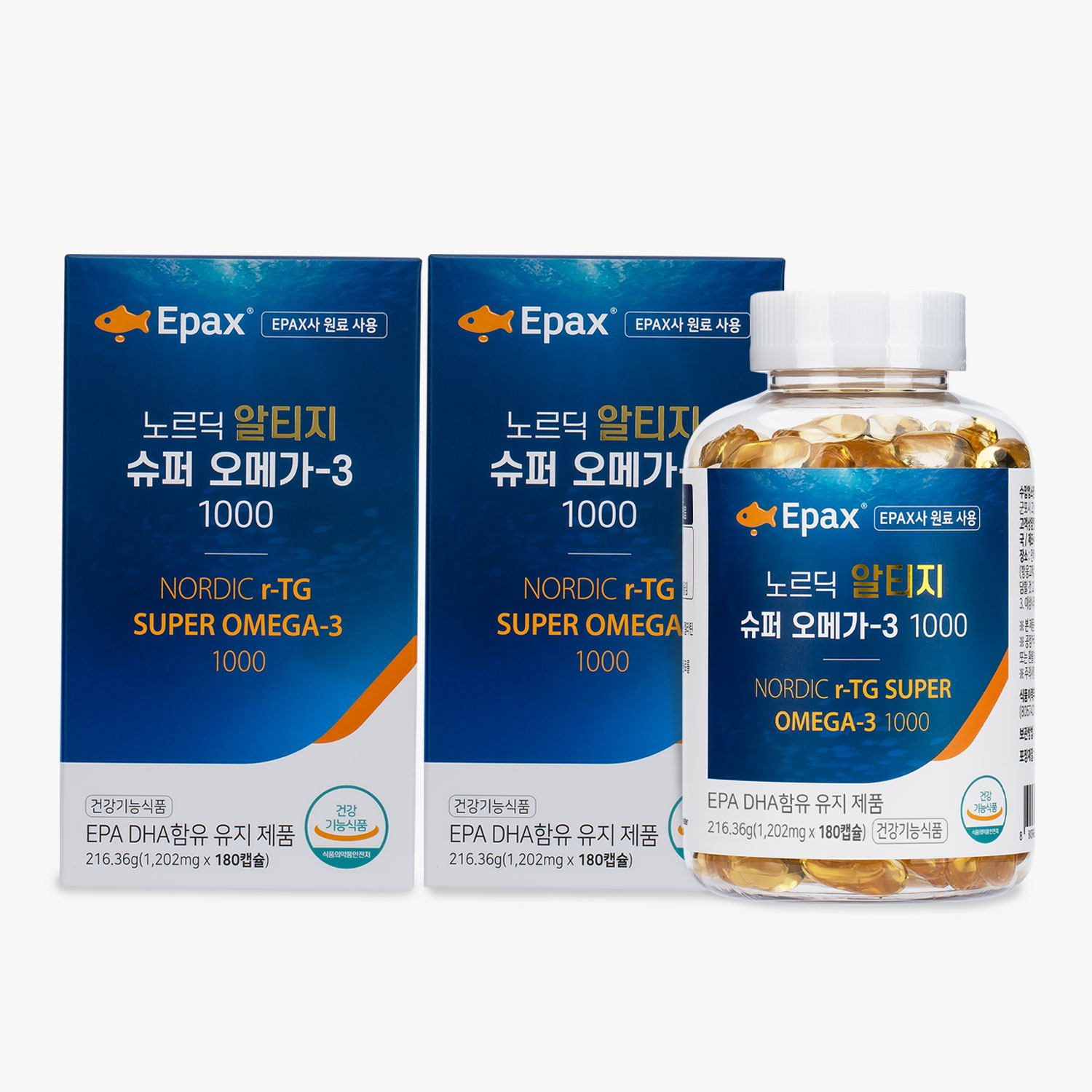 [마더네스트] EPAX 노르딕 알티지 슈퍼 오메가-3 1000 180캡슐 2박스 (12개월분)