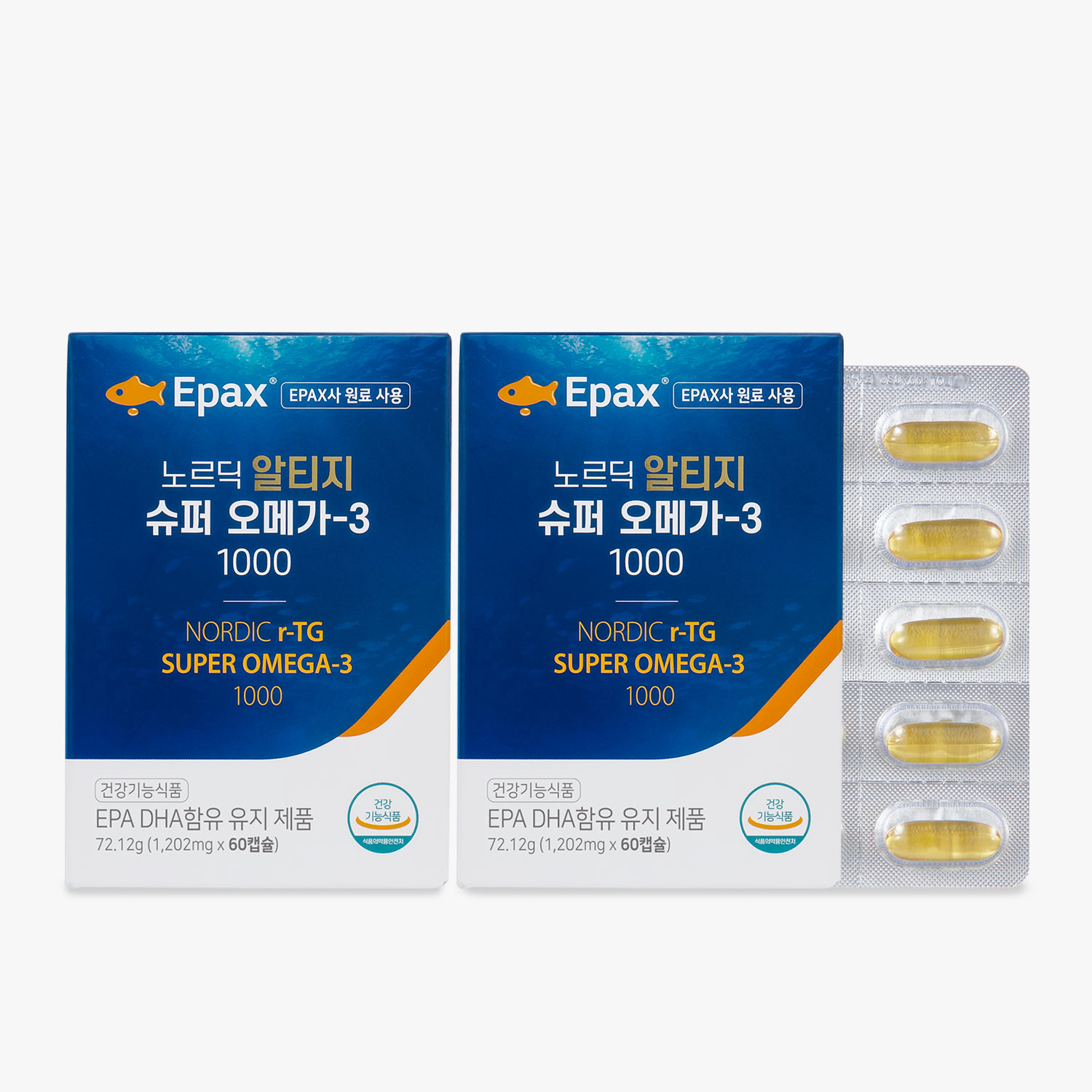 [마더네스트] EPAX 노르딕 알티지 슈퍼 오메가-3 1000 60캡슐 2박스 (4개월분)
