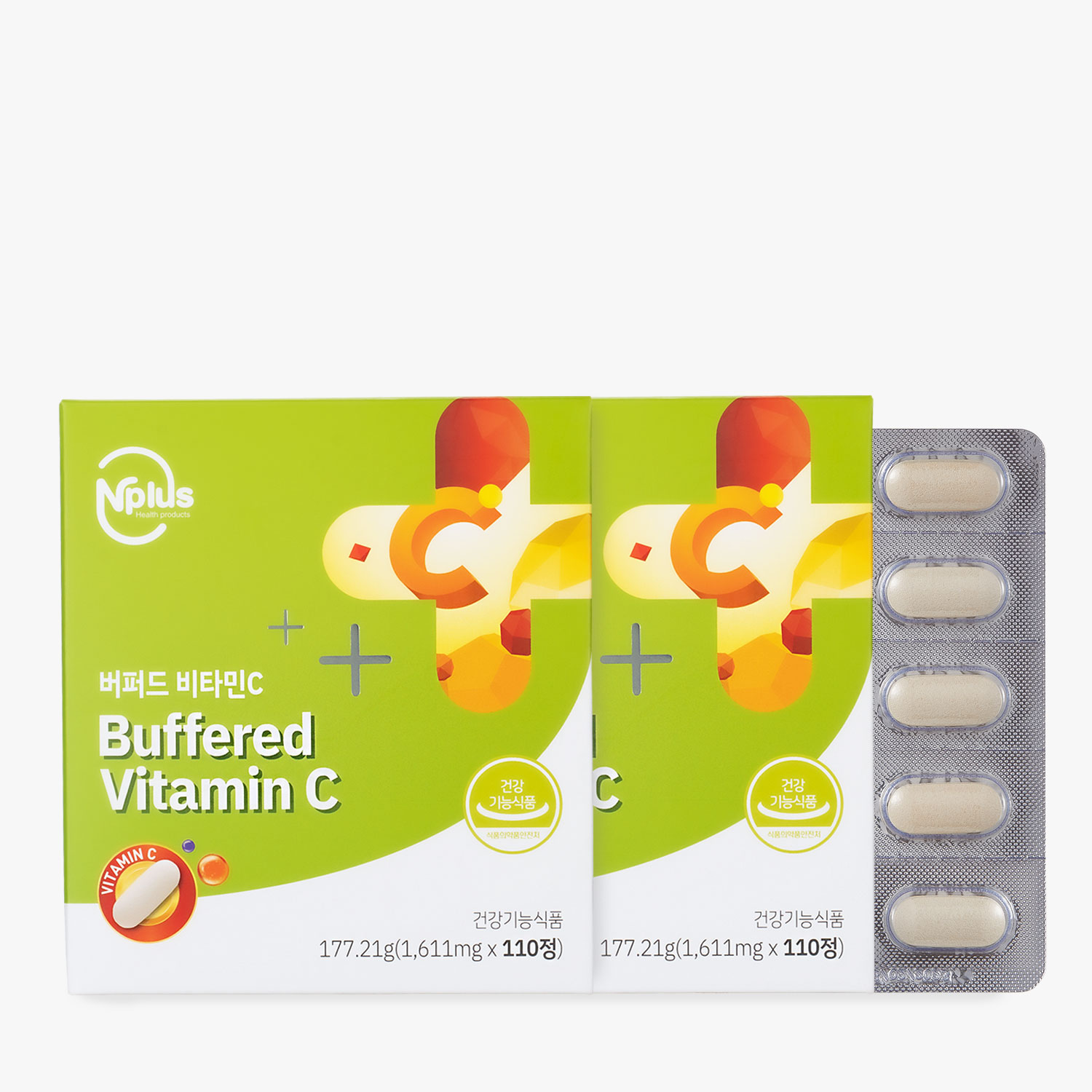 [엔플러스] 버퍼드비타민C 110정 중성비타민 2박스 (7개월분)
