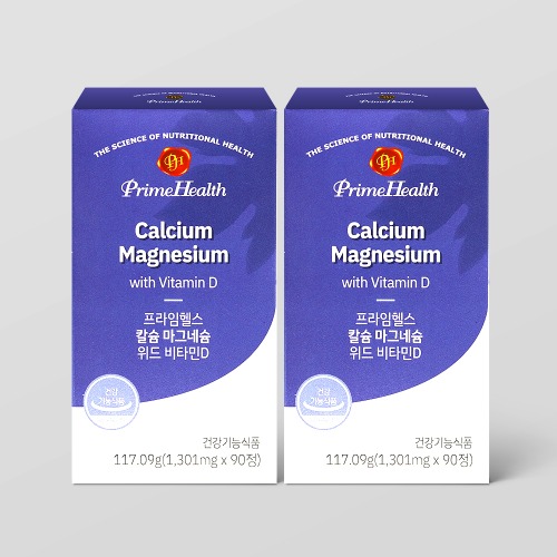 [마더네스트] 프라임헬스 칼슘 마그네슘 위드 비타민D 90정 2박스 (6개월분)